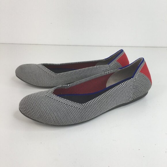 ROTHY’S Shale Cherry Ribbon Heel Stripe Ballet Flats Size 7.5   RETIRED - Picture 5 of 15